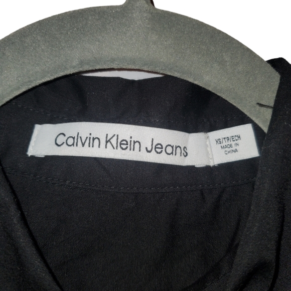 Calvin Klein Jeans Black Button Dress Shirt XS New with tag Cotton/Spandex - Picture 4 of 4